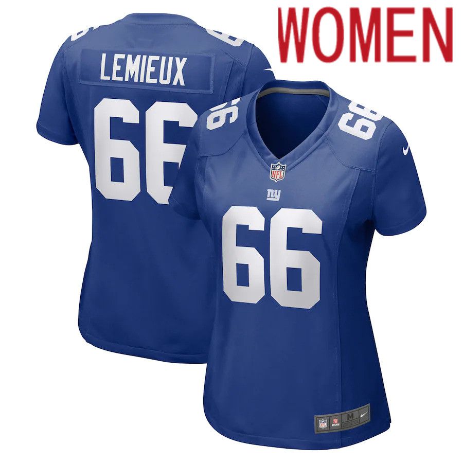 Cheap Women New York Giants 66 Shane Lemieux Nike Royal Game NFL Jersey